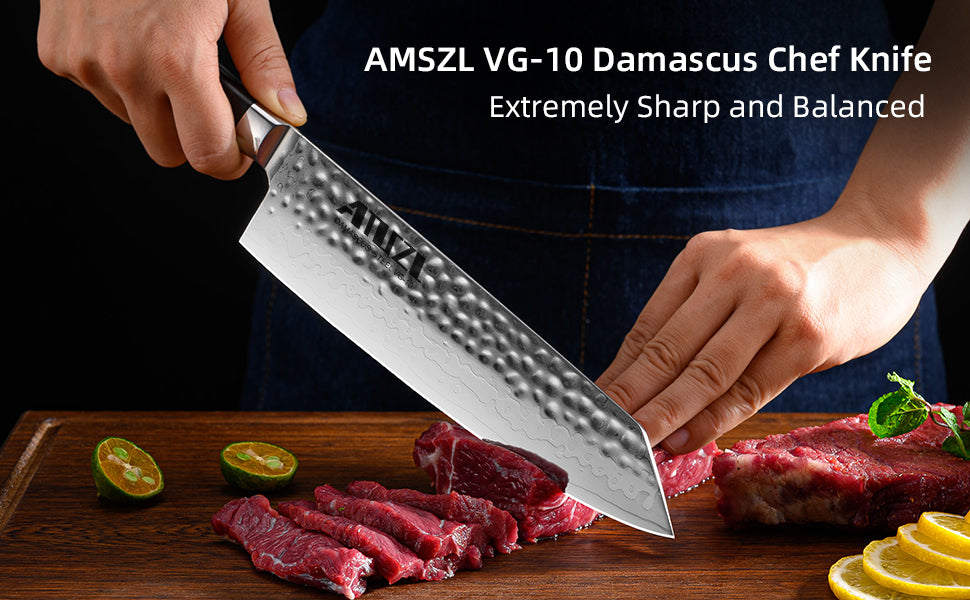 AMSZL 8 inch Damascus Japanese VG10 Steel Core Paring Knife DM-QF03B