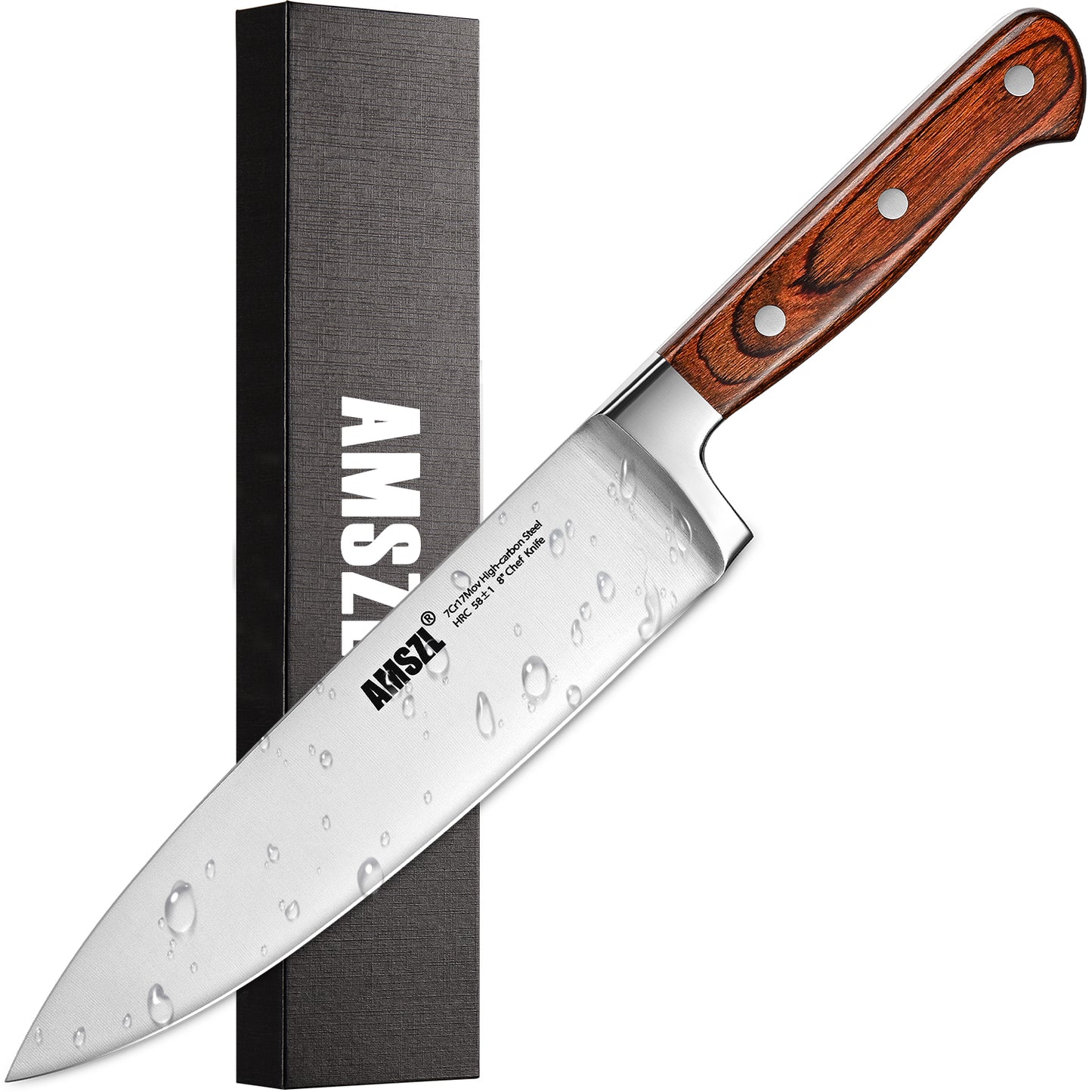 AMSZL 8" German Steel Chef Knife - D9