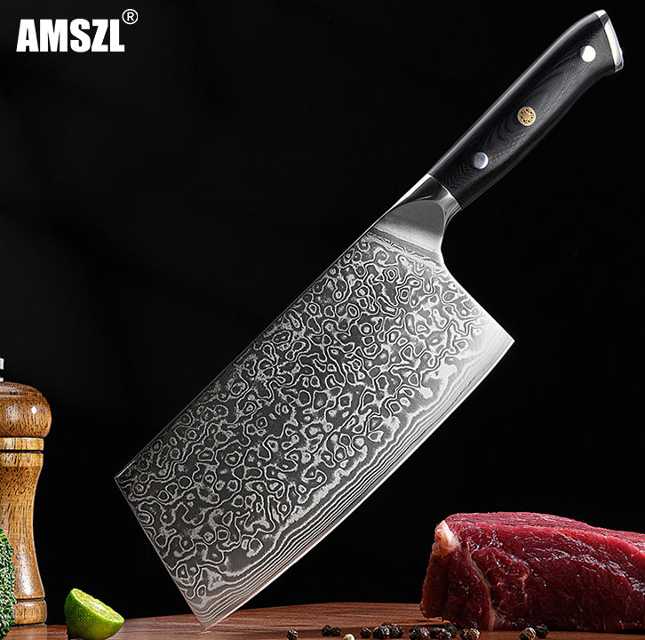 AMSZL 7 inch Damascus Cleaver DM-GS001-1