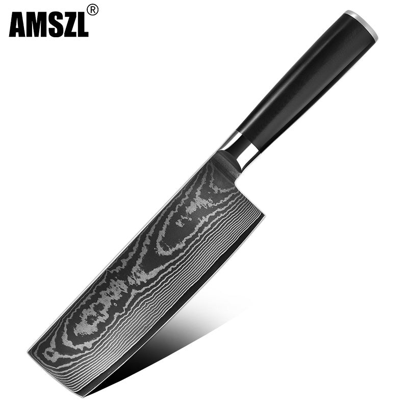 AMSZL 6.8 inch Damascus Japanese VG10 Steel Core Nakiri Knife DM-GS02V