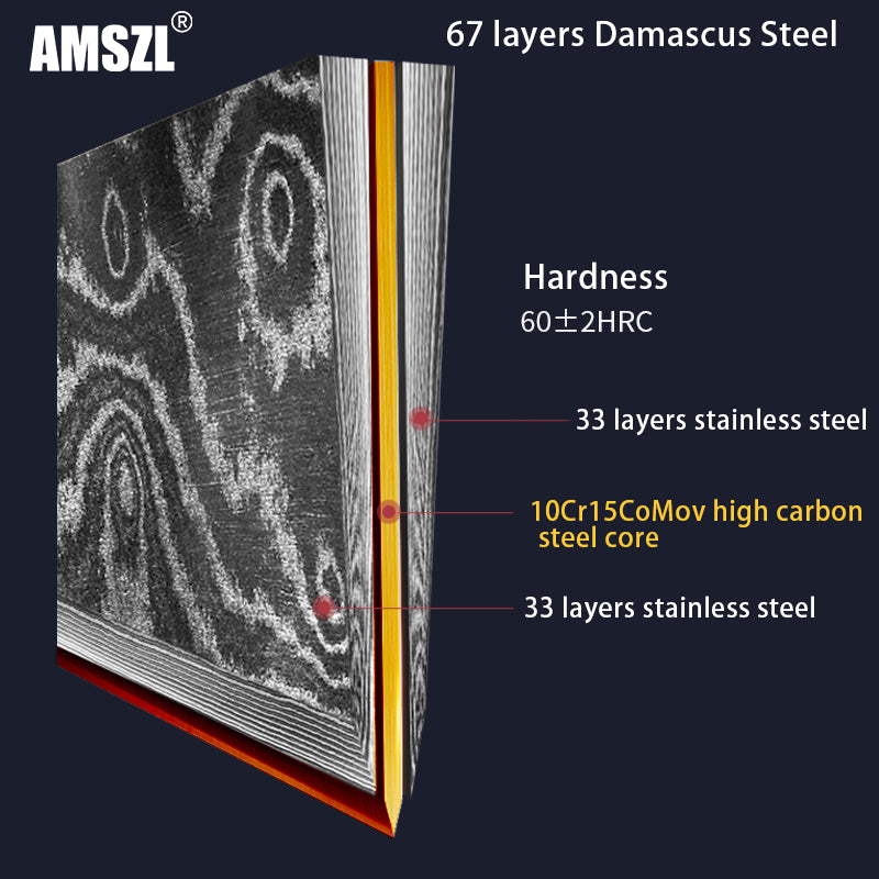 AMSZL 5.6 inch Damasucs Boning Knife DM-GS009