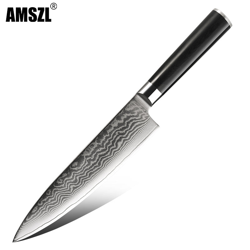 AMSZL 8 inch Damascus Japanese VG10 Steel Core Chef Knife DM-GS03V