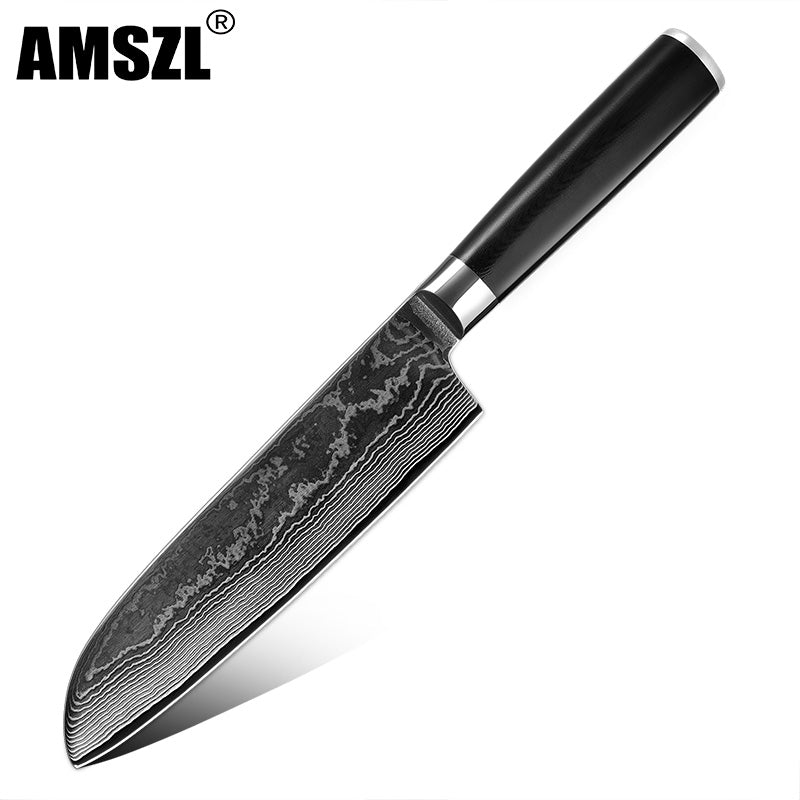 AMSZL 7 inch Damascus Japanese Chef Knife Santoku Knife DM-GS004