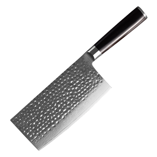 AMSZL 7 inch Hammered Damascus Cleaver DM-GS01-7